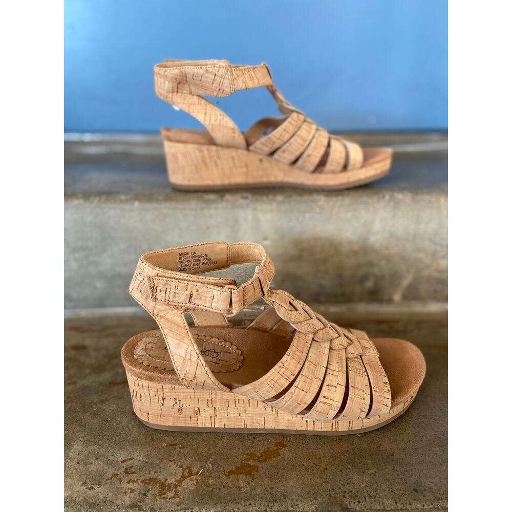 Baretraps Nickie natural cork gladiator style wedge sandal - Picture 2 of 11